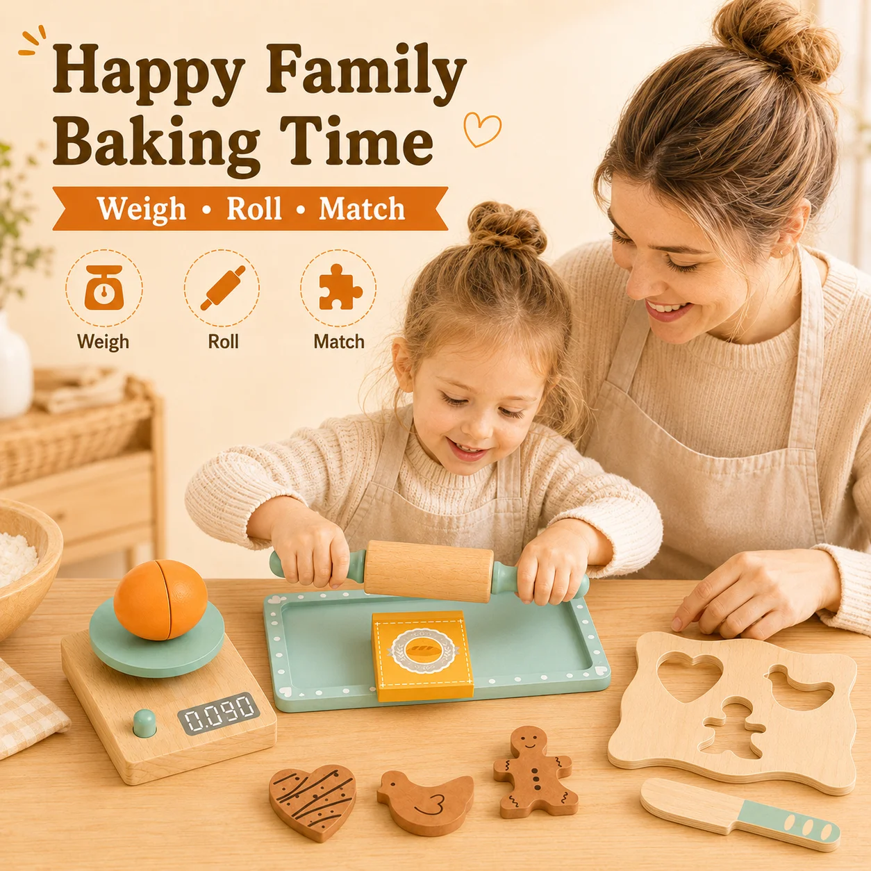 BakeBuddy – Creative & Educational – Wooden Baking Set Toy