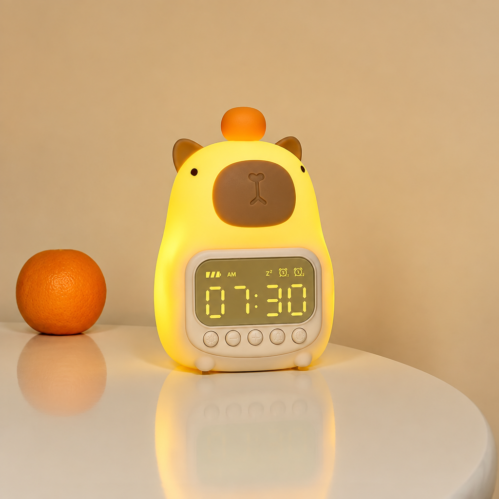 CappyClock – Cute & Multifunctional – Digital Kids' Alarm Clock with Night Light