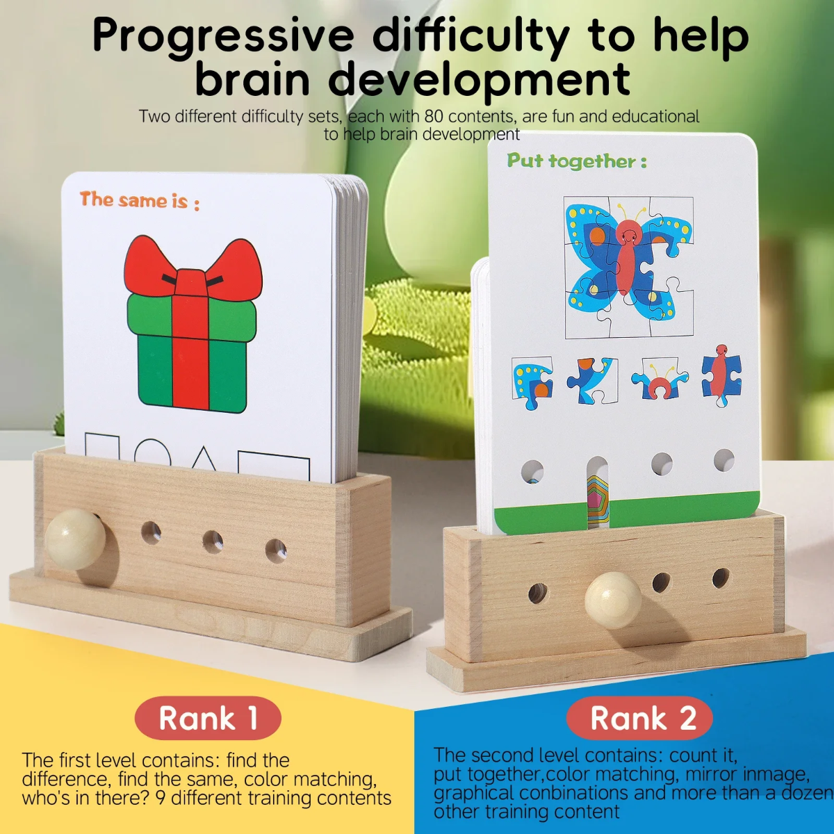 BrainyKids – Logical & Fun – Wooden Educational Card Game