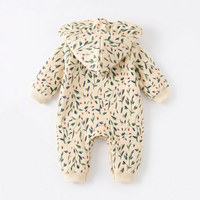 Thumbnail for FloraCozy – Soft & Warm – Baby Girls' Winter Romper with Flowers