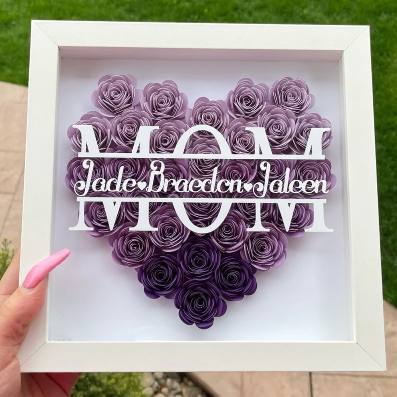 Personalized Rose Shadow Box – Unique Mother's Day Gift – Personalized Rose Shadow Box