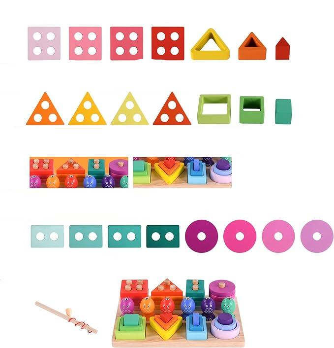 Colorful Fishing - Creative & Educational - Wooden Fishing Game