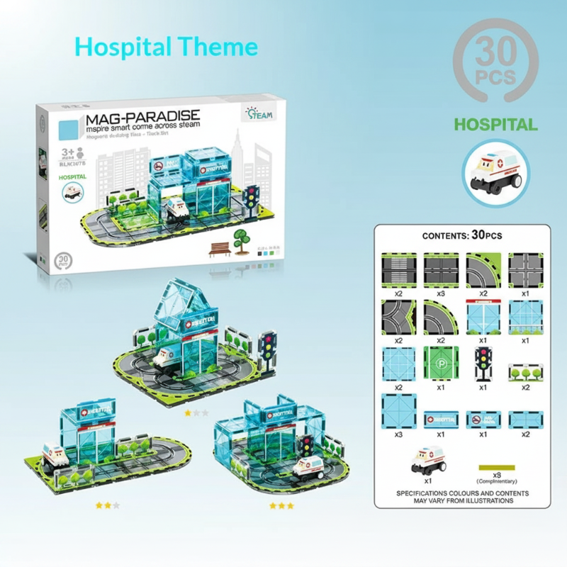 Magnetic Road Blocks – Creative & Educational – Magnetic Roads Building Set
