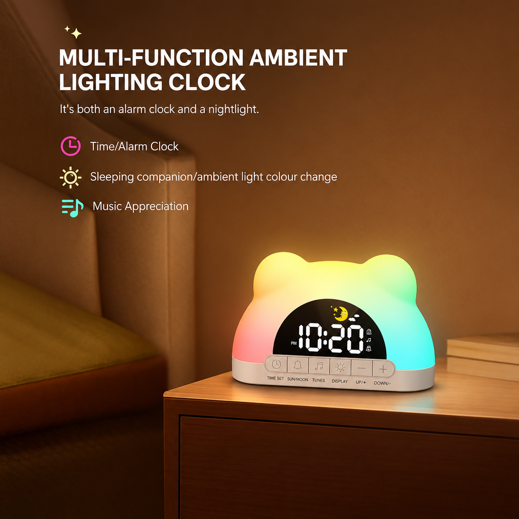 TinySunrise – Gentle & Functional – Digital Alarm Clock with Sunrise Light