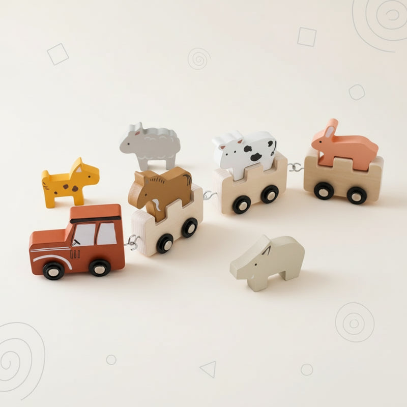 TrainCount –  Classic & Educational – Wooden Montessori Train