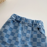Thumbnail for DenimCheck – Comfortable & Trendy – Kids' Pants with a Checkered Pattern