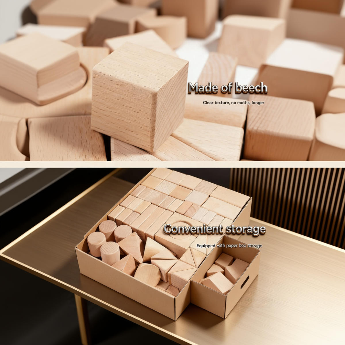 BlockyFun – Creative & Educational – 100-Piece Wooden Building Blocks Set