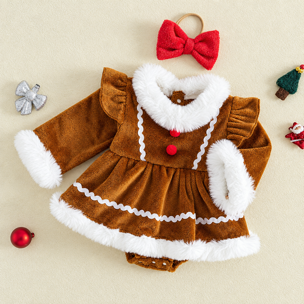 LittleGinger – Cozy & Festive – Baby Christmas Jumpsuit with Hairband