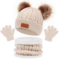 Thumbnail for CozyPom – Warm & Soft - Winter Set with Hat, Scarf, and Gloves