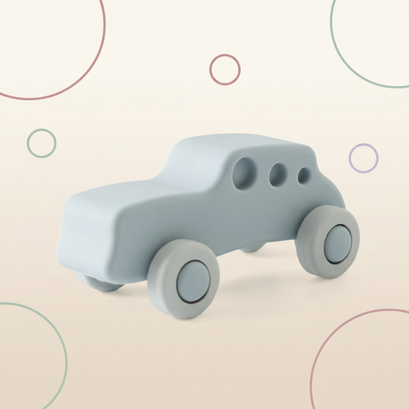 Montessori Silicone Toy Car – Safe & Teething-Friendly – Silicone Teething Toy Vehicle