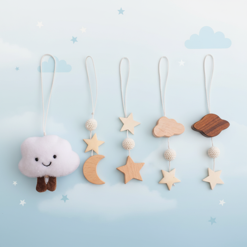 Wooden Baby Rattle Toy – Sensory & Safe – Baby Gym