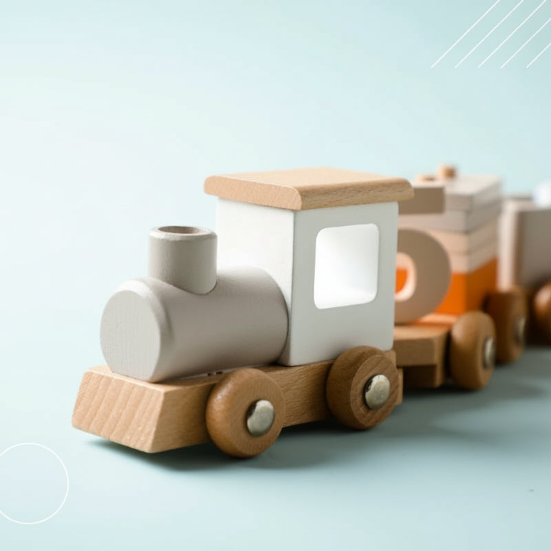 TrainCount –  Classic & Educational – Wooden Montessori Train