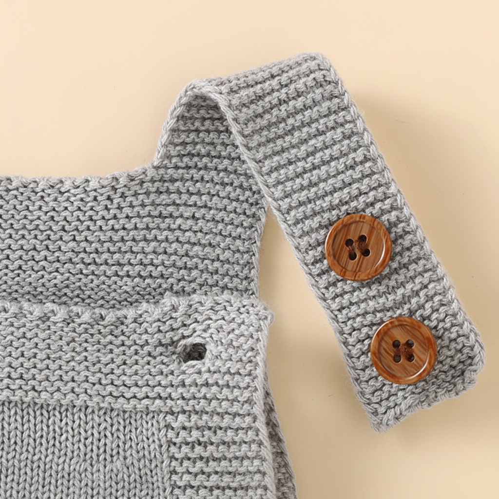 MiniCozy – Soft & Comfortable – Knitted Baby Overalls with a Little Hat