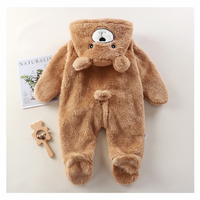 Thumbnail for CozyBear – Soft & Warm – Baby Onesie with Animal Hood