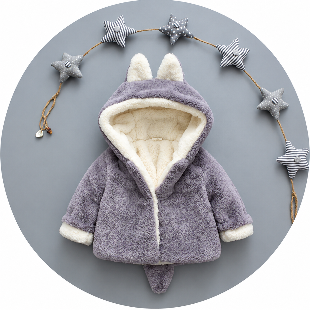 CozyPrincess – Warm & Soft – Plush Girls' Jacket with Hood