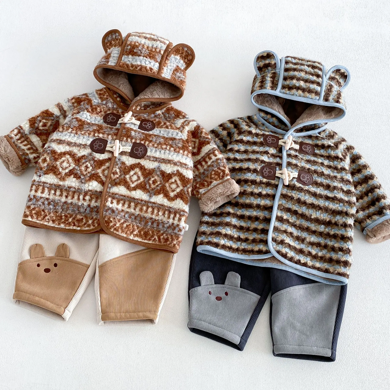 LittleWarm – Cozy & Stylish – Winter Coat with Fair Isle Pattern
