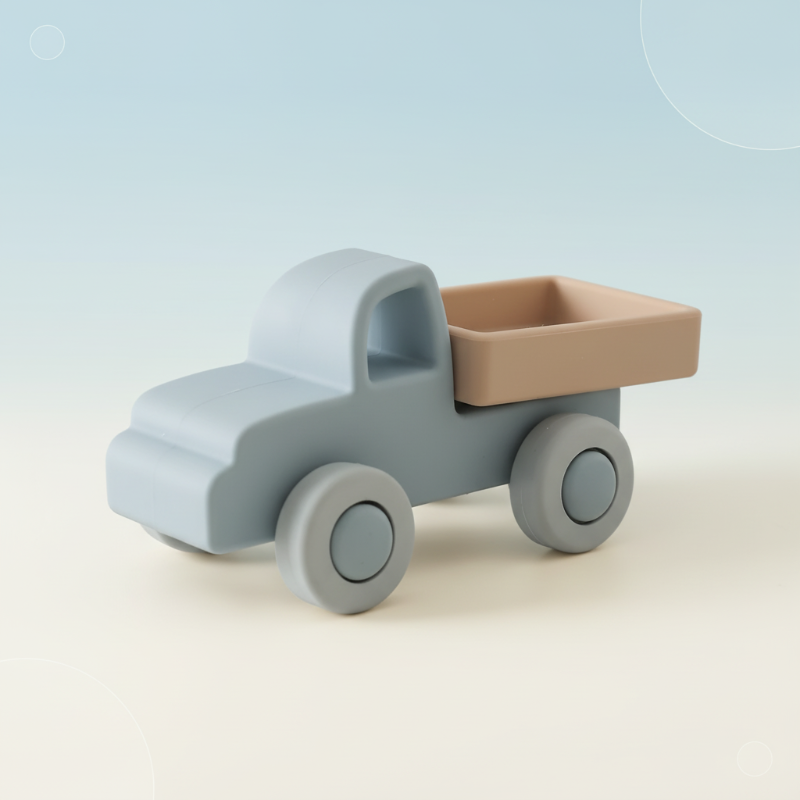 Montessori Silicone Toy Car – Safe & Teething-Friendly – Silicone Teething Toy Vehicle