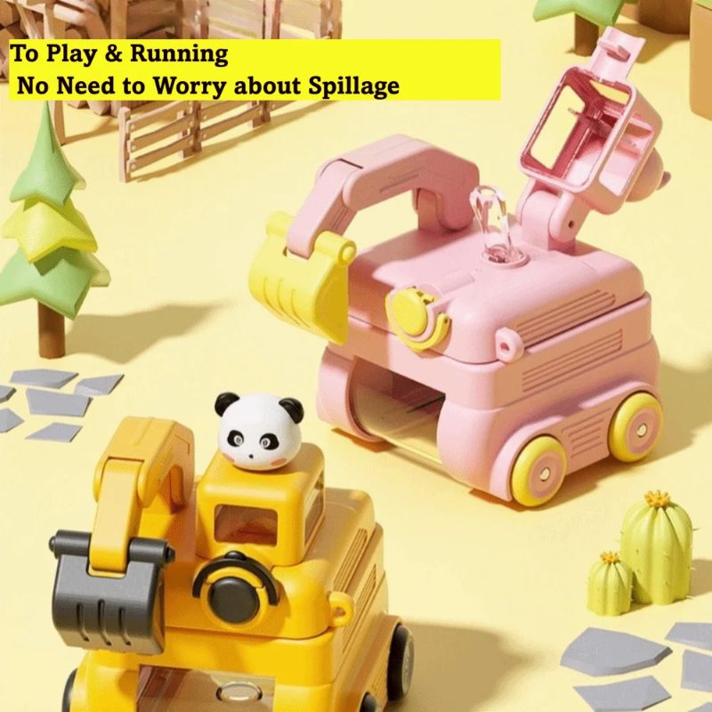 TinyExcavators – Unique & Functional – Excavator Water Bottle with Straw