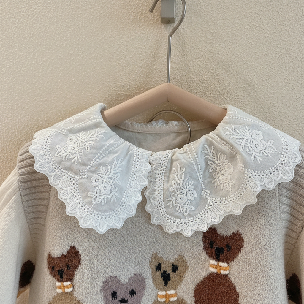 PrettyLayers – Cute & Stylish – Girls' 3-Piece Set with Skirt, Blouse, and Knit Cardigan