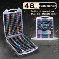 Thumbnail for ArtShine – Colorful & Sparkling – Double-Sided Glitter & Glow-in-the-Dark Marker Set