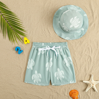 Thumbnail for Beach Set – Colorful & stylish – Printed swim trunks & hat