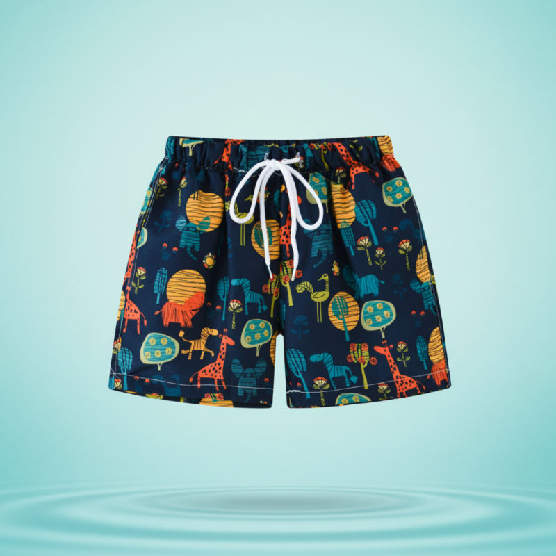 Beach Shorts – Lightweight & playful – Tropical Kids' Swim Trunks