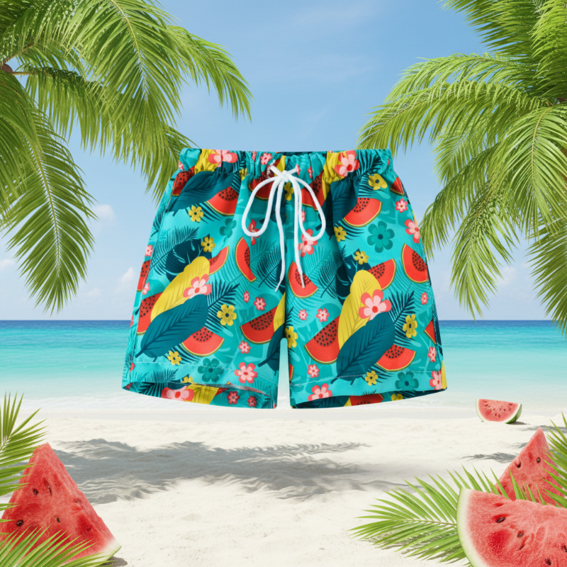 Beach Shorts – Lightweight & playful – Tropical Kids' Swim Trunks