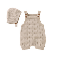 Thumbnail for MiniCozy – Soft & Comfortable – Knitted Baby Overalls with a Little Hat