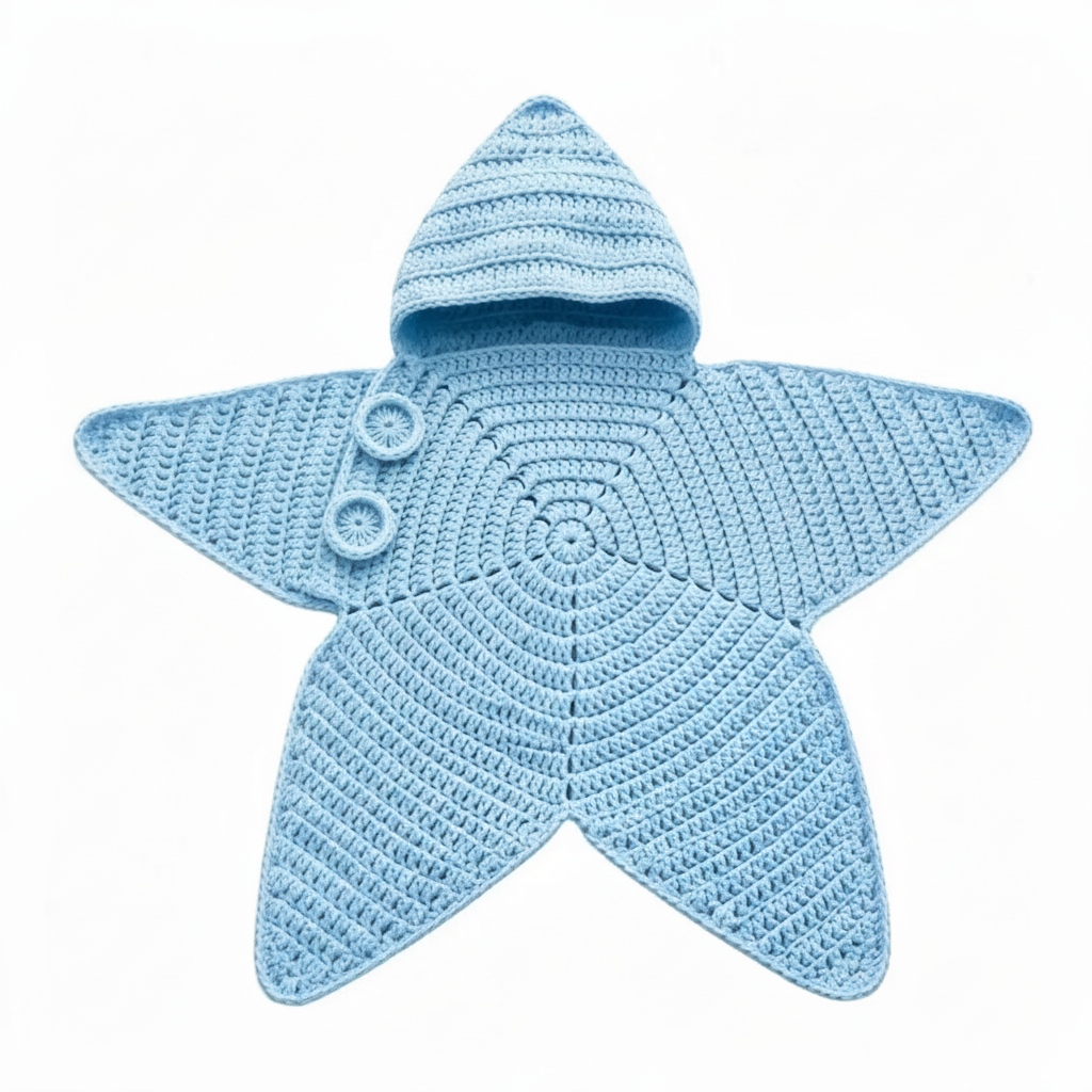 CozyStar – Soft & Handmade – Knitted Baby Jumpsuit with Star-Shaped Design