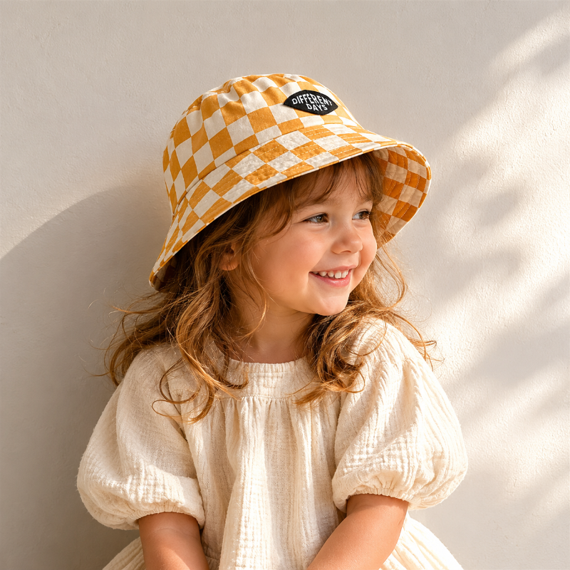 Bucket Hat – Cute & Protective – Children's Checkered Hat