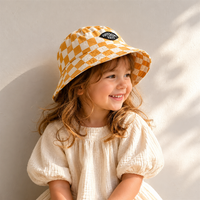 Thumbnail for Bucket Hat – Cute & Protective – Children's Checkered Hat
