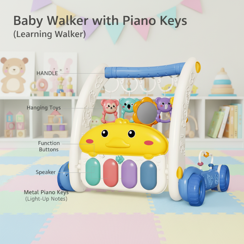 Step & Play – Interactive & Safe – 3-in-1 Walker & Baby Gym
