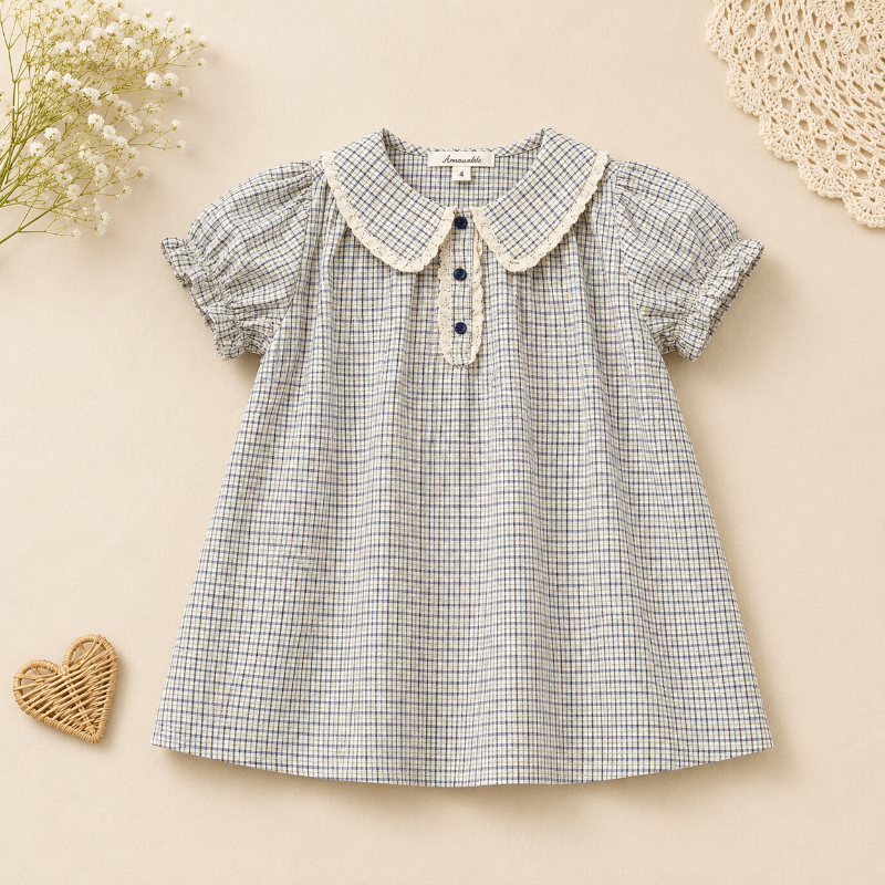 Short Sleeve Embroidery Dress – Elegance & Comfort – Boutique Girls' Dress