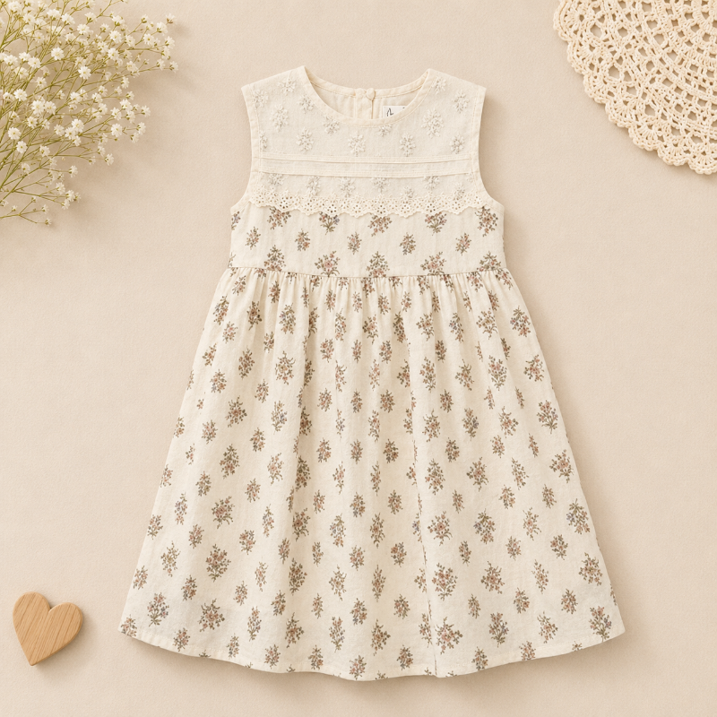 Short Sleeve Embroidery Dress – Elegance & Comfort – Boutique Girls' Dress