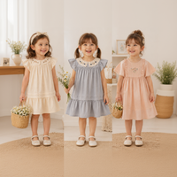 Thumbnail for Short Sleeve Embroidery Dress – Elegance & Comfort – Boutique Girls' Dress