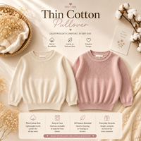 Thumbnail for Thin Cotton Pullover – Light & Comfort – Knitted Children's Sweater