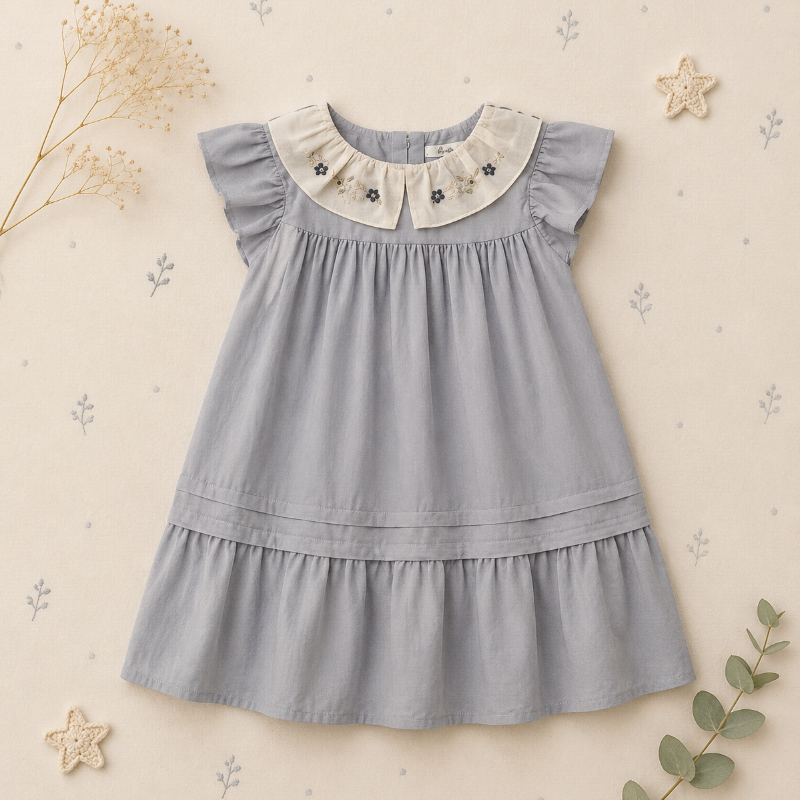 Princess Dress – Stylish & comfortable – Dress with an embroidered collar