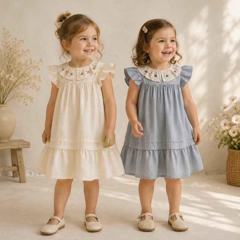Princess Dress – Stylish & comfortable – Dress with an embroidered collar