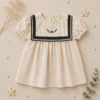 Thumbnail for Sailor Top – Elegant & comfortable – Shirt with lace details and puff sleeves