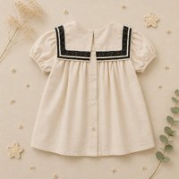 Thumbnail for Sailor Top – Elegant & comfortable – Shirt with lace details and puff sleeves