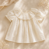 Ruffle Collar Top – Elegant & comfortable – Top with decorative collar and puff sleeves