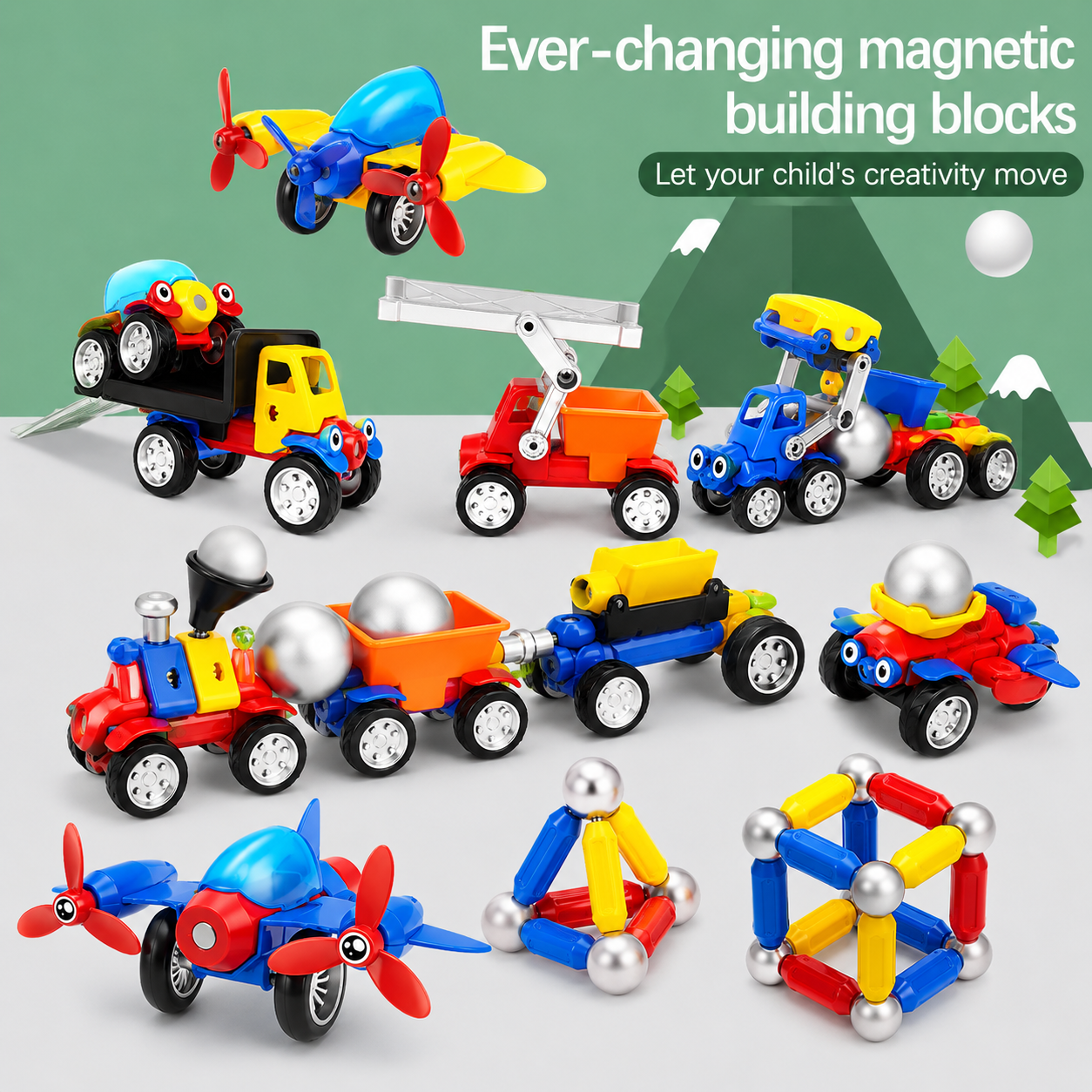 Magnetic Cars™ – Magnetic Building Fun - Magnetic Vehicles Toy Set