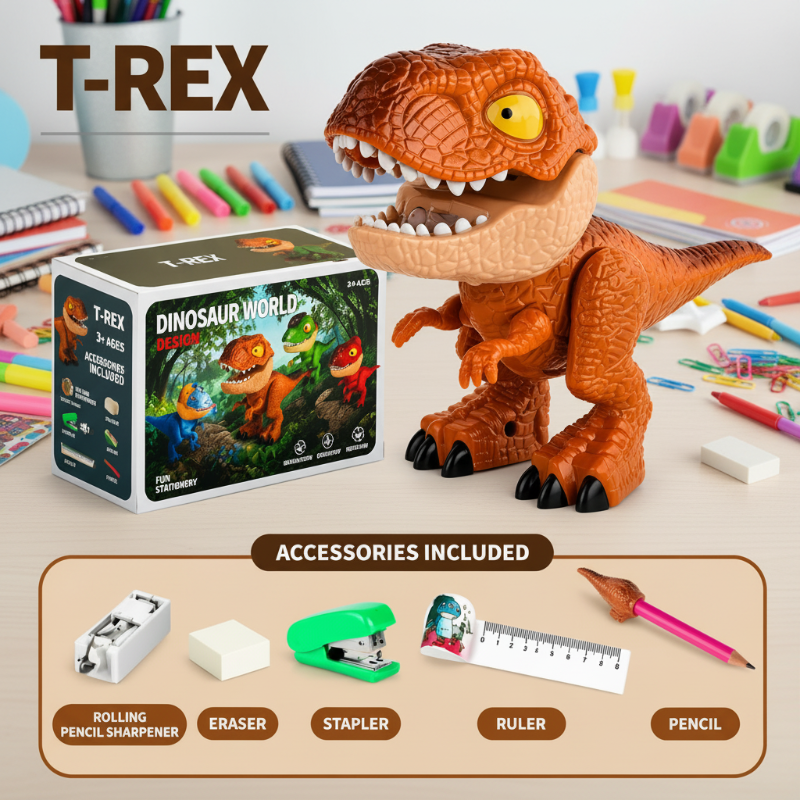 Dinosaur Stationery Toy – Creative & Educational – 5-in-1 Desk Set