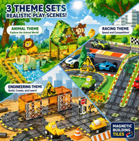 Thumbnail for Magnetic Road Blocks – Creative & Educational – Magnetic Roads Building Set