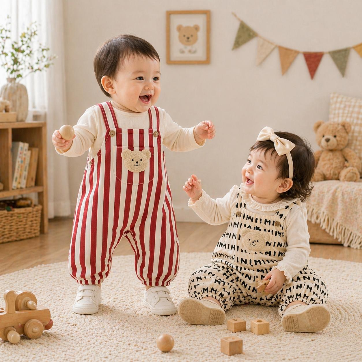 Striped Overall Romper – Soft & Comfort – Kids' Jumpsuit