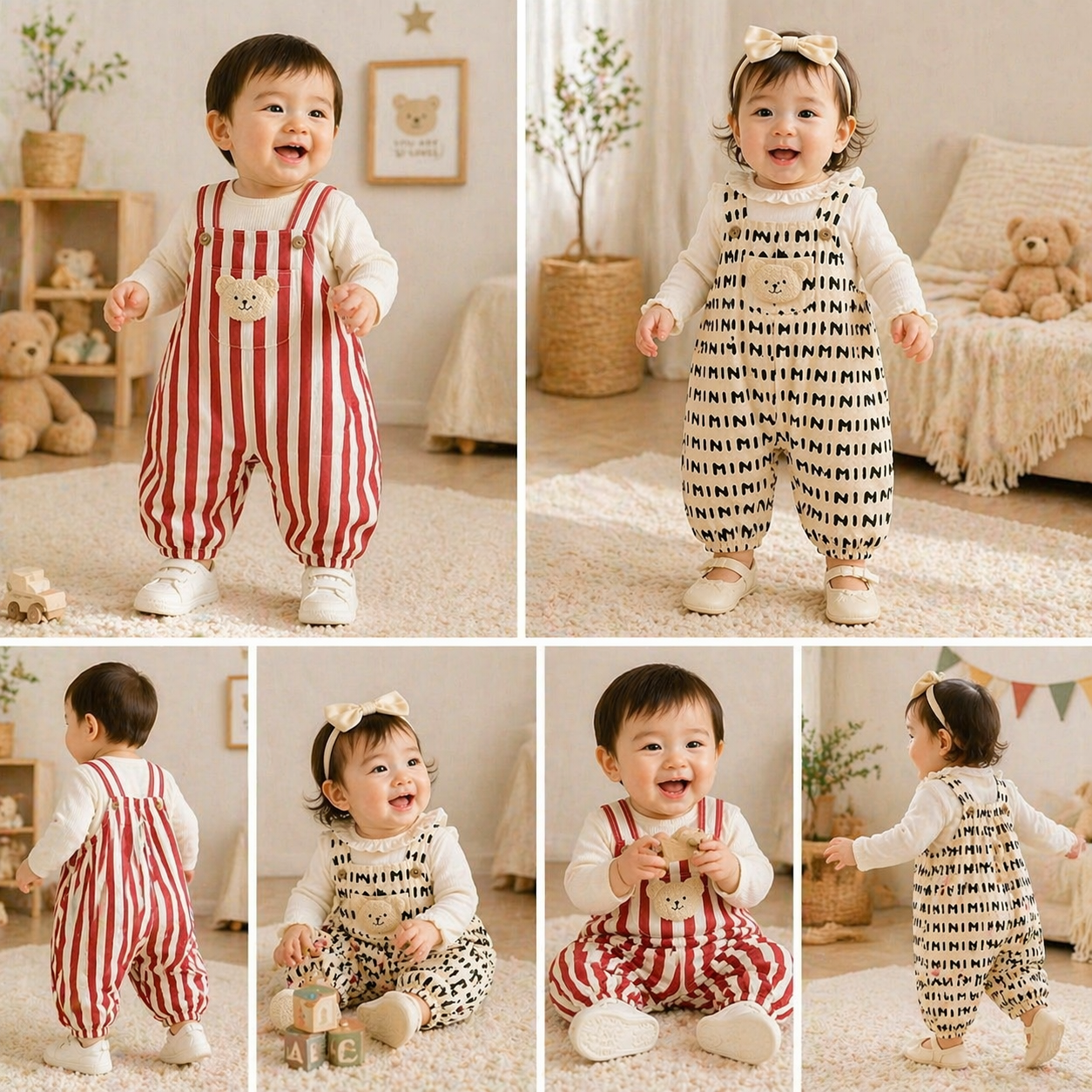 Striped Overall Romper – Soft & Comfort – Kids' Jumpsuit