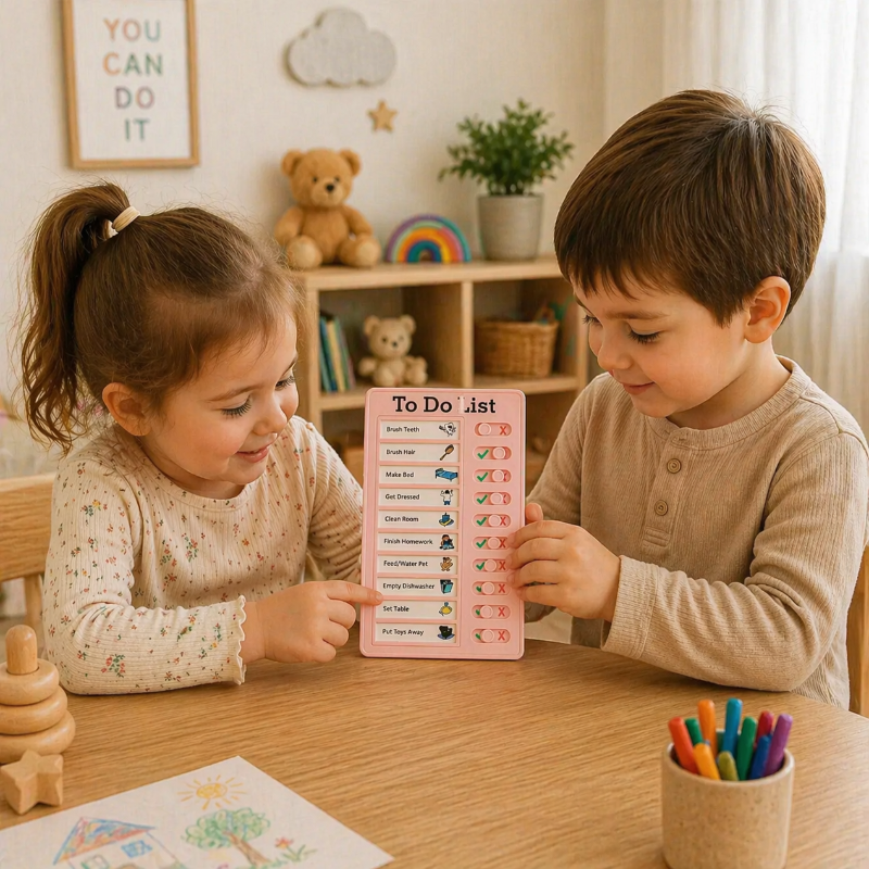 Kids Chore Chart – Organized & Independent – To-Do List Task Board