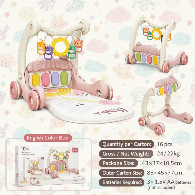 Step & Play – Interactive & Safe – 3-in-1 Walker & Baby Gym
