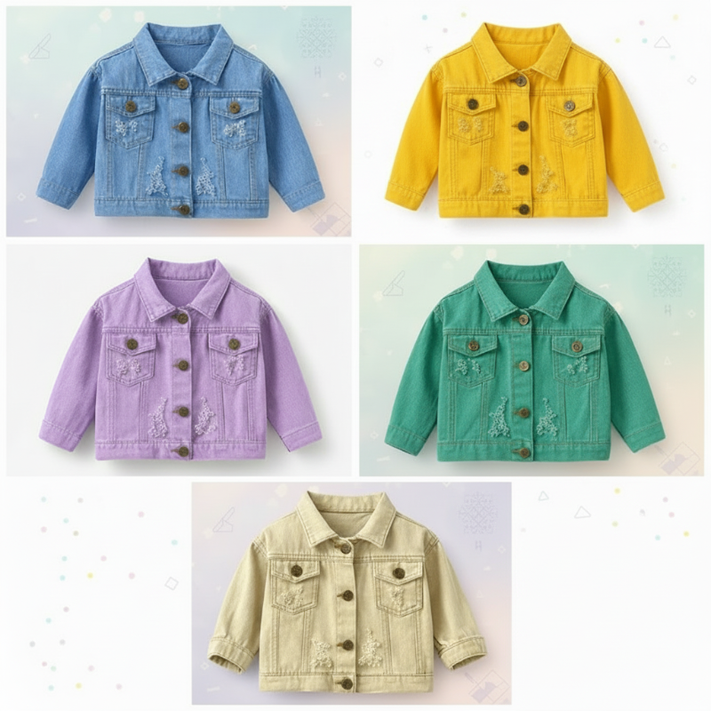 Candy Color Denim Jacket – Lightweight Denim Jacket for Kids