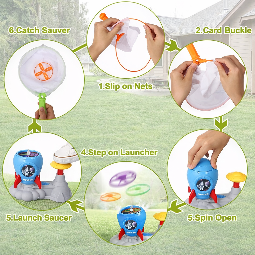 Butterfly Rocket Launcher Game – Active & Playful – Flying Disc Rocket